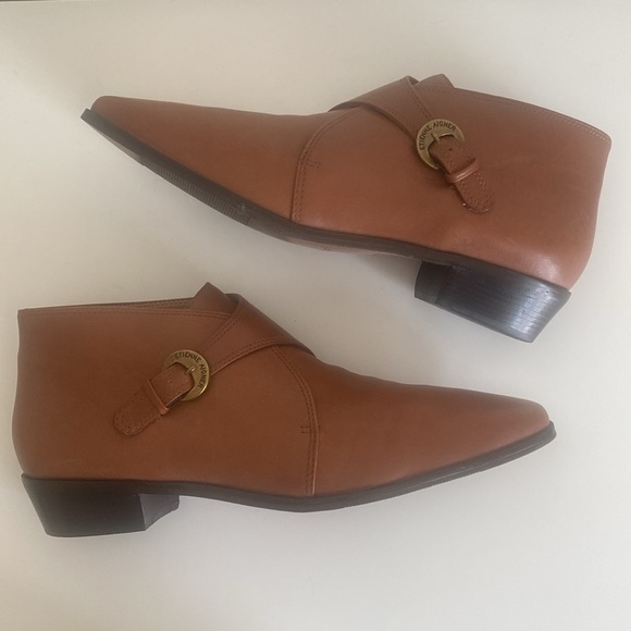 Etienne Aigner Vintage Women’s Monk Strap Leather Ankle Boots Size 8.5 Brown - Picture 9 of 16